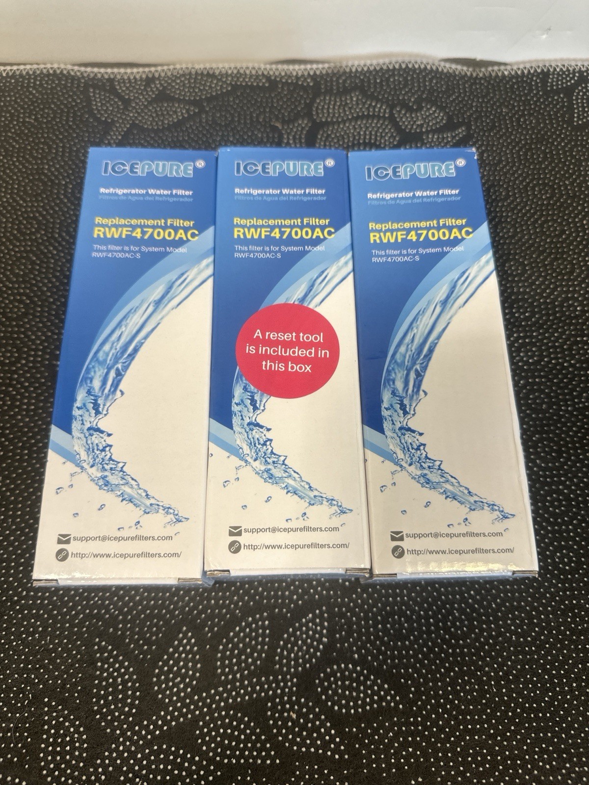 ICEPURE RWF4700AC Refrigerator Water Filter – Lot of 3 – Replacement for RWF4700