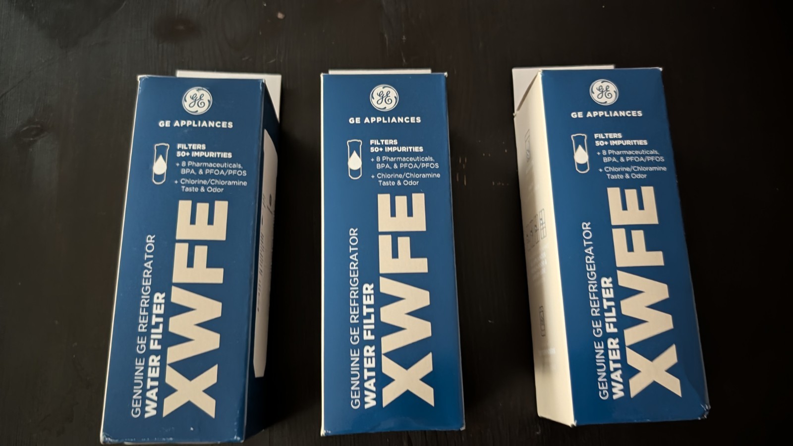 GE XWFE Refrigerator Water Filter Non RFID Chip Lot of 3