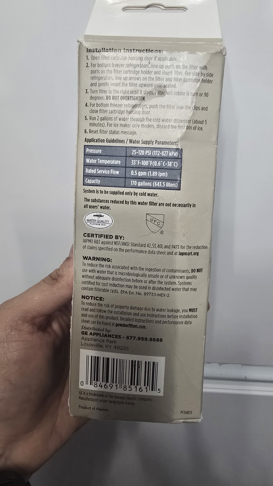 Genuine GE Appliance XWFE Refrigerator Water Filter Sealed New