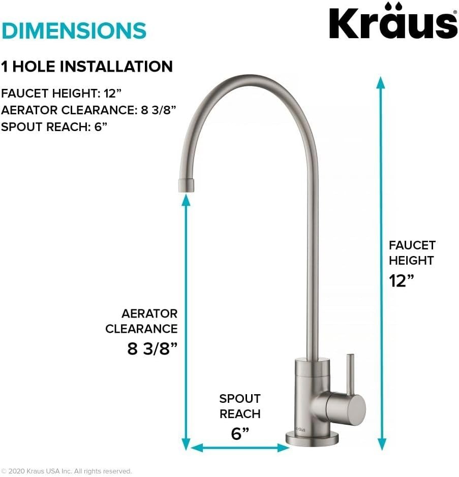 Contemporary 12-Inch Lead-Free Water Filter Faucet in Spot-Free Stainless Steel