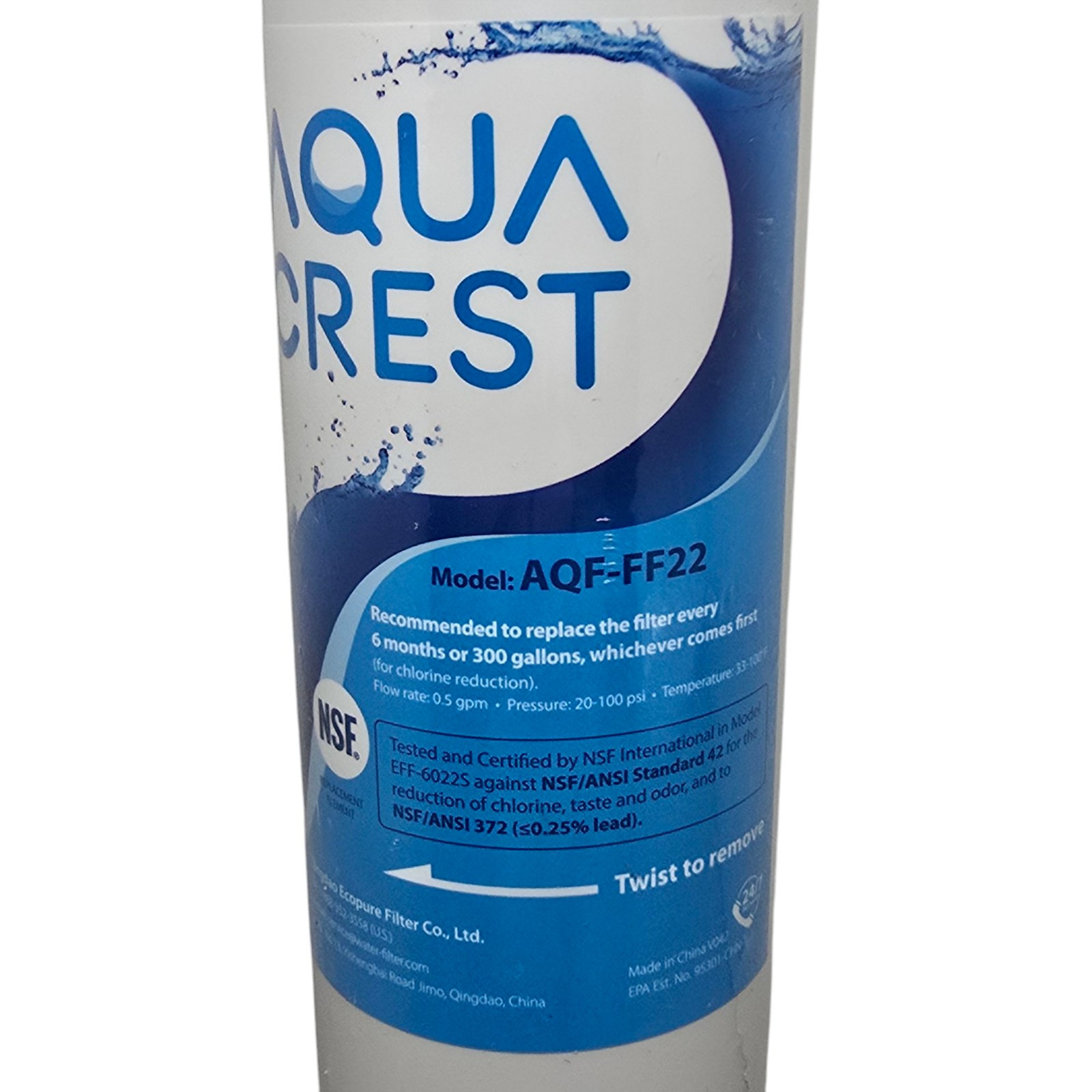 Aqua Crest AQF-FF22 Replacement Refrigerator Water Filter For GE MSWF SmartWater
