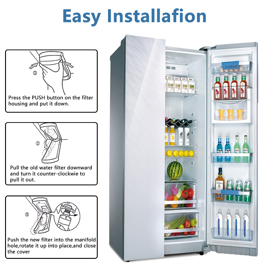 3 Pack LG LT1000P Refresh Refrigerator Ice Water Filter ADQ747935 GF-D706BSL US