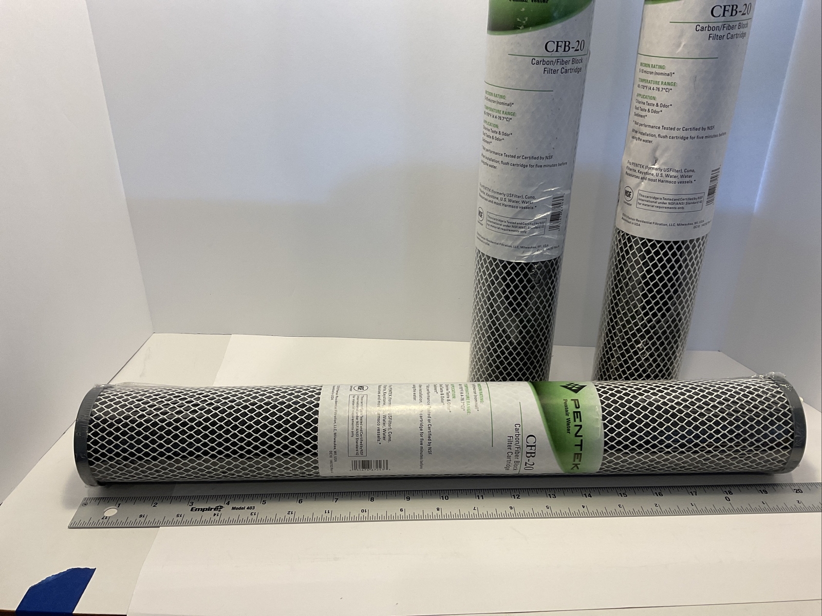 Pentek CFB-20 Carbon ?fiber Block filter Cartridge Lot Of 3 New 5-10 Micron