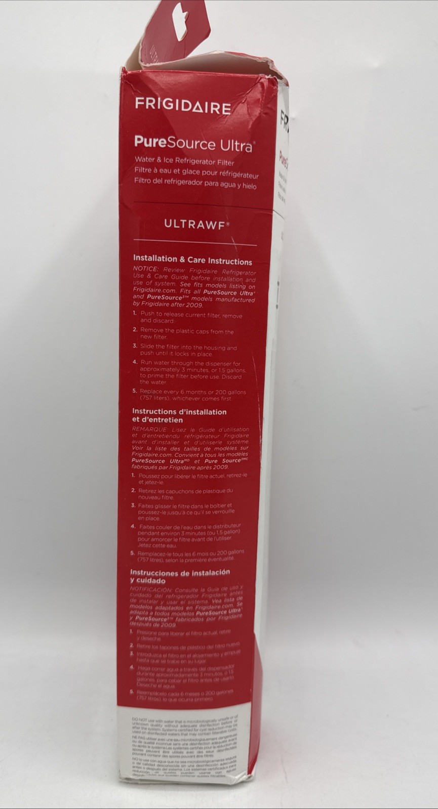 FRIGIDAIRE ULTRAWF Pure Source Ultra Refrigerator Filter, Original White 1 Count