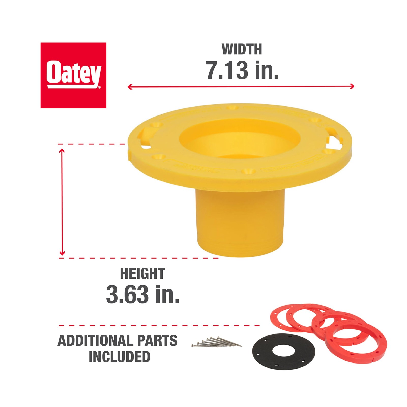 Flange Extender Kit 1/4- 1 5/8 in,Red and Yellow
