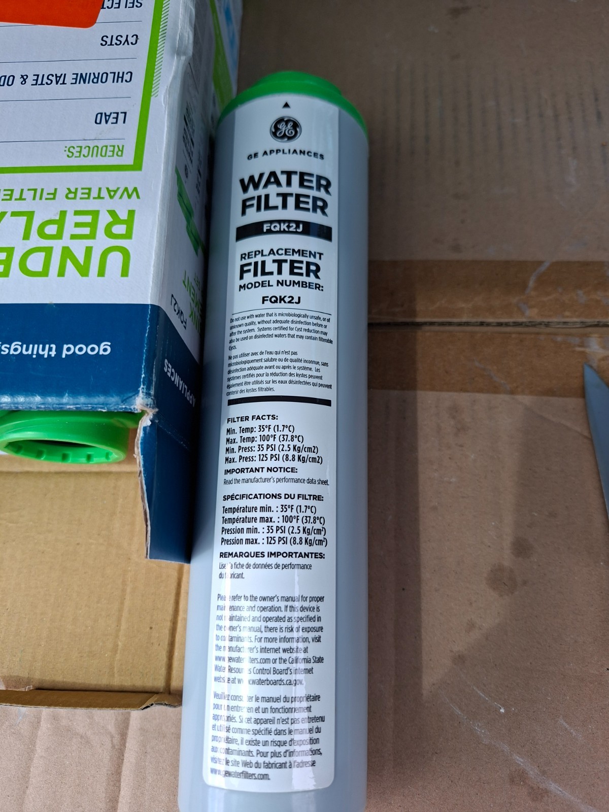 NEW GE Appliances SET OF TWO (x2) OEM Replacement Water Filters FQK2J #2xx
