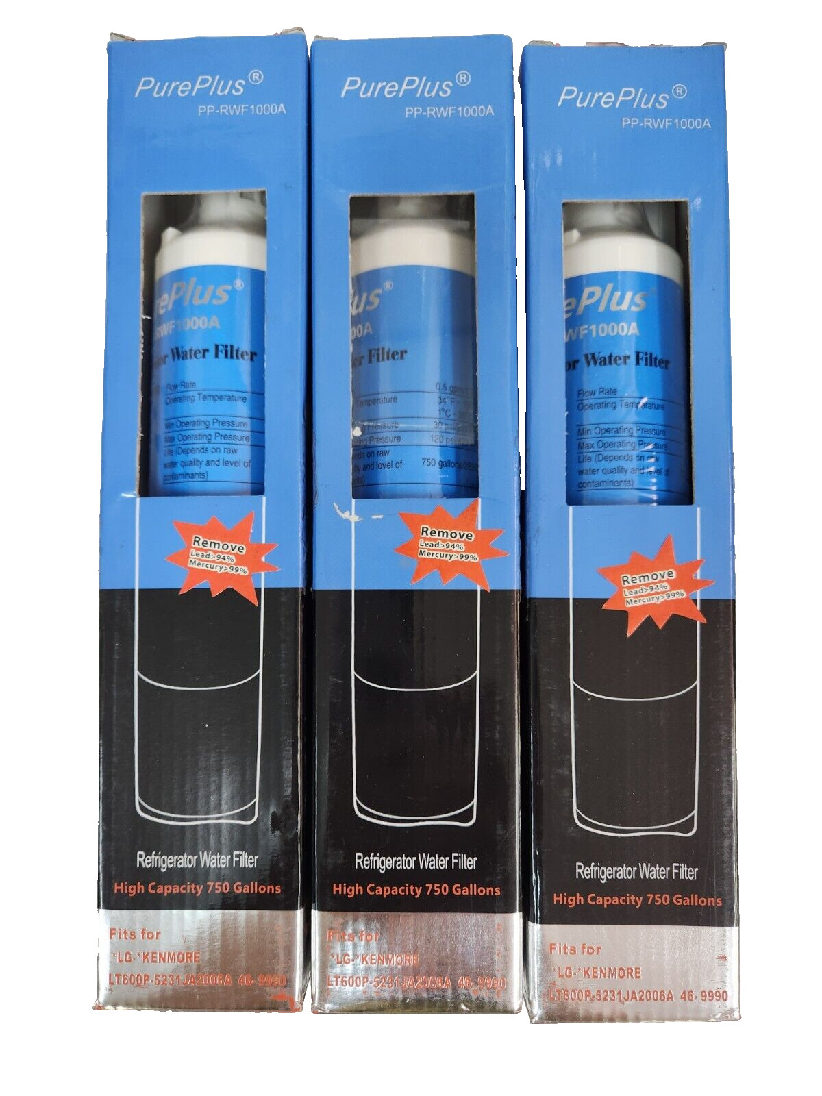 3-pack PurePlus Refrigerator Replacement Filter PP-RWF1000A-S / LT600P / 469990