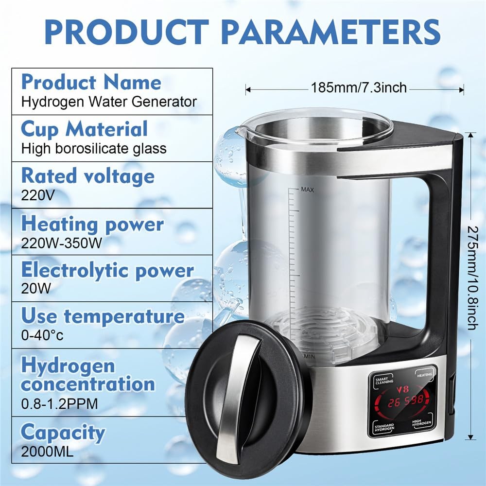 Hydrogen Water Machine Generator 2L Water Ionizer Generator Machine Kettle US