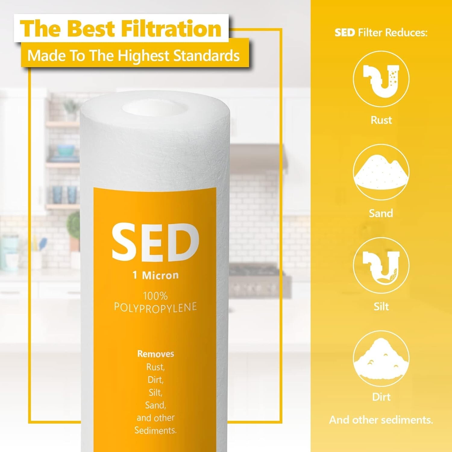 Express Water 1 Micron Replacement Sediment Water Filter, 50 Count (Pack of 1)