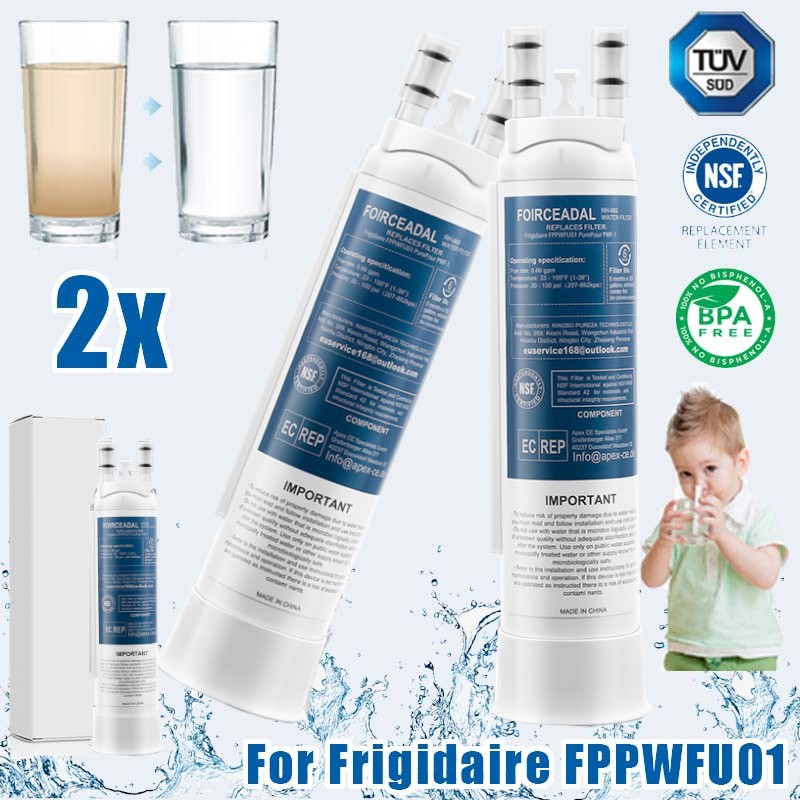 2PC White For Frigidaire PWF-1 FPPWFU01 Refrigerator PurePour Water&Ice Filter