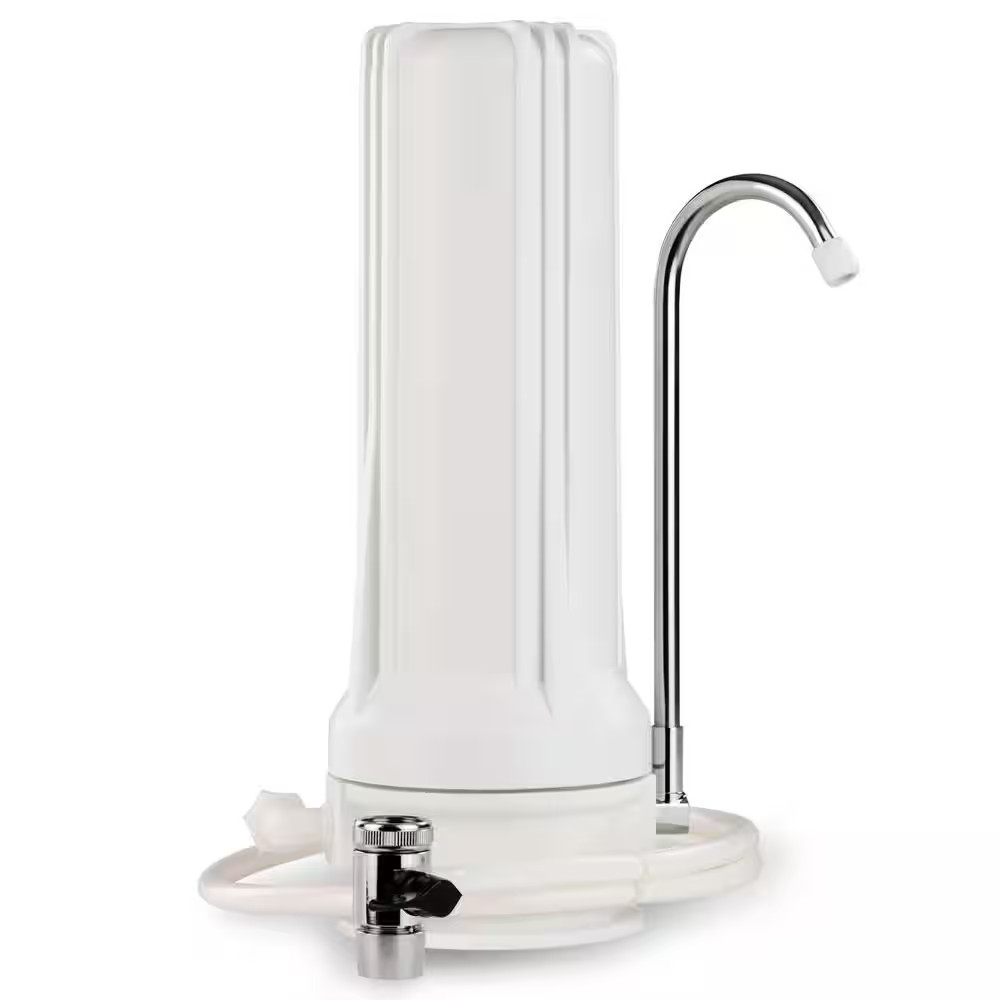 Countertop Drinking Water Filtration System, White Housing – Includes 2.5 In. X