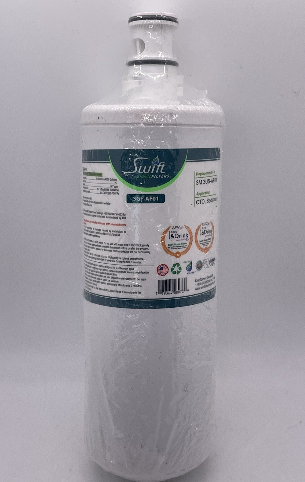 Swift Green Filters SGF-AF01 CTO/Sediment for 3M 3US-AF01 **NEW SEALED** NoBox
