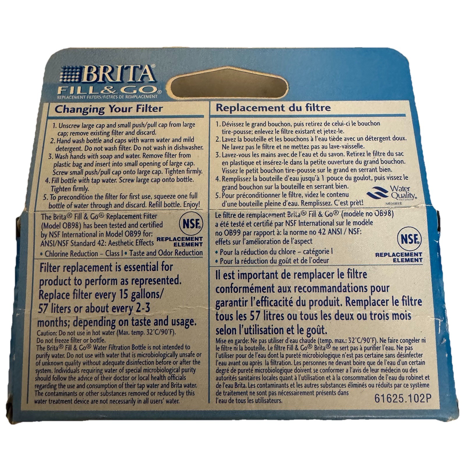Brita Fill & Go Replacement Water Filters 2 pack Sealed