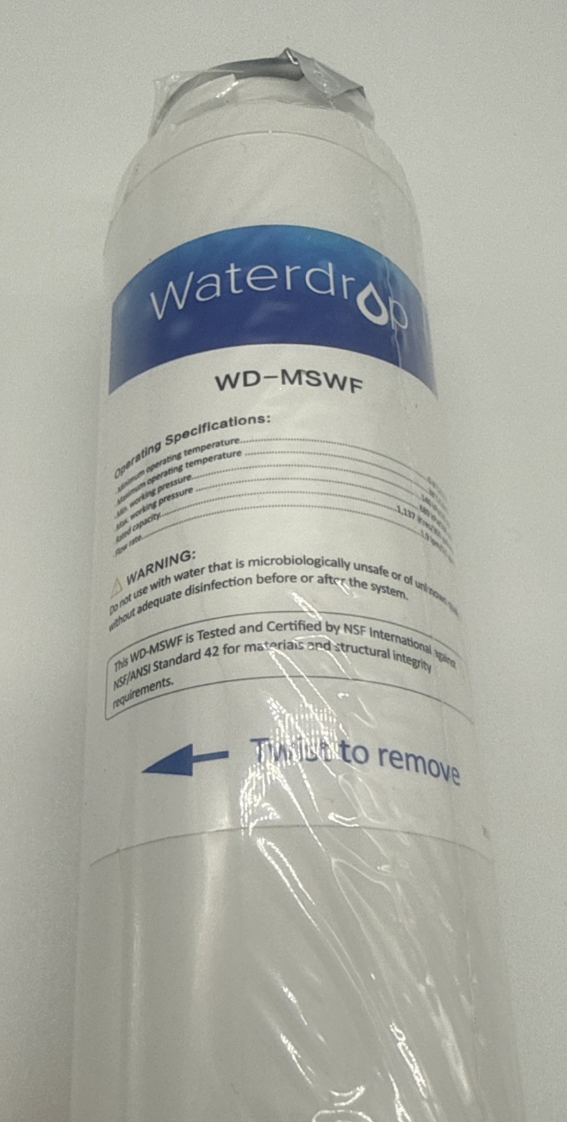 Waterdrop WD-F22 Replacement For GE MSWF Refrigerator Water Filter N + Sealed-i