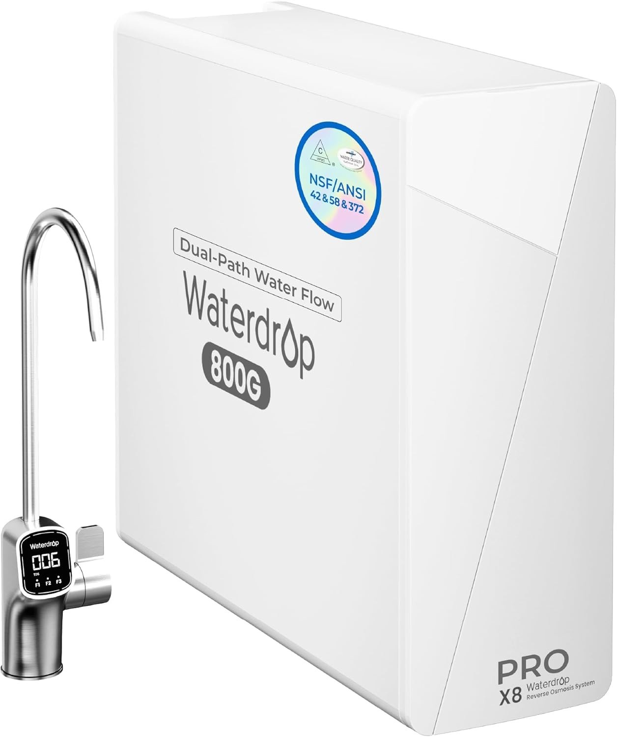 [ Dual Flow] Waterdrop X8-PRO Reverse Osmosis Water Filter, 800 GPD Tankless