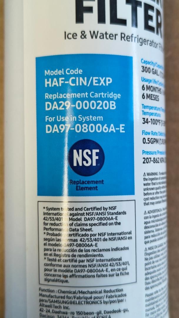 Genuine Samsung HAF-CIN/EXP DA29-00020B Refrigerator Ice & Water Filter FreeShip