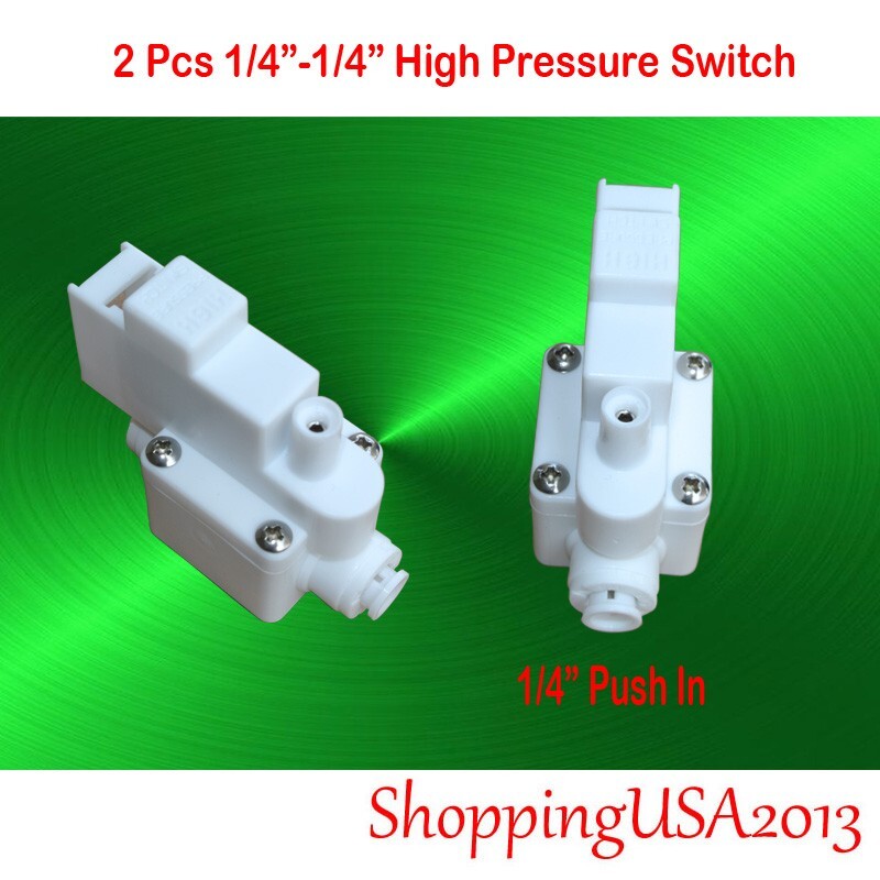 2 Pcs 1/4″-1/4″ High Pressure Switch Push In Quick Connect RO Water Filter