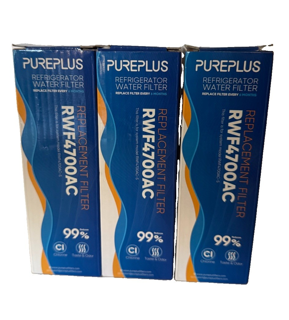 PurePlus RWF4700AC Refrigerator Water Filter Replacement 3-Pack Brand New