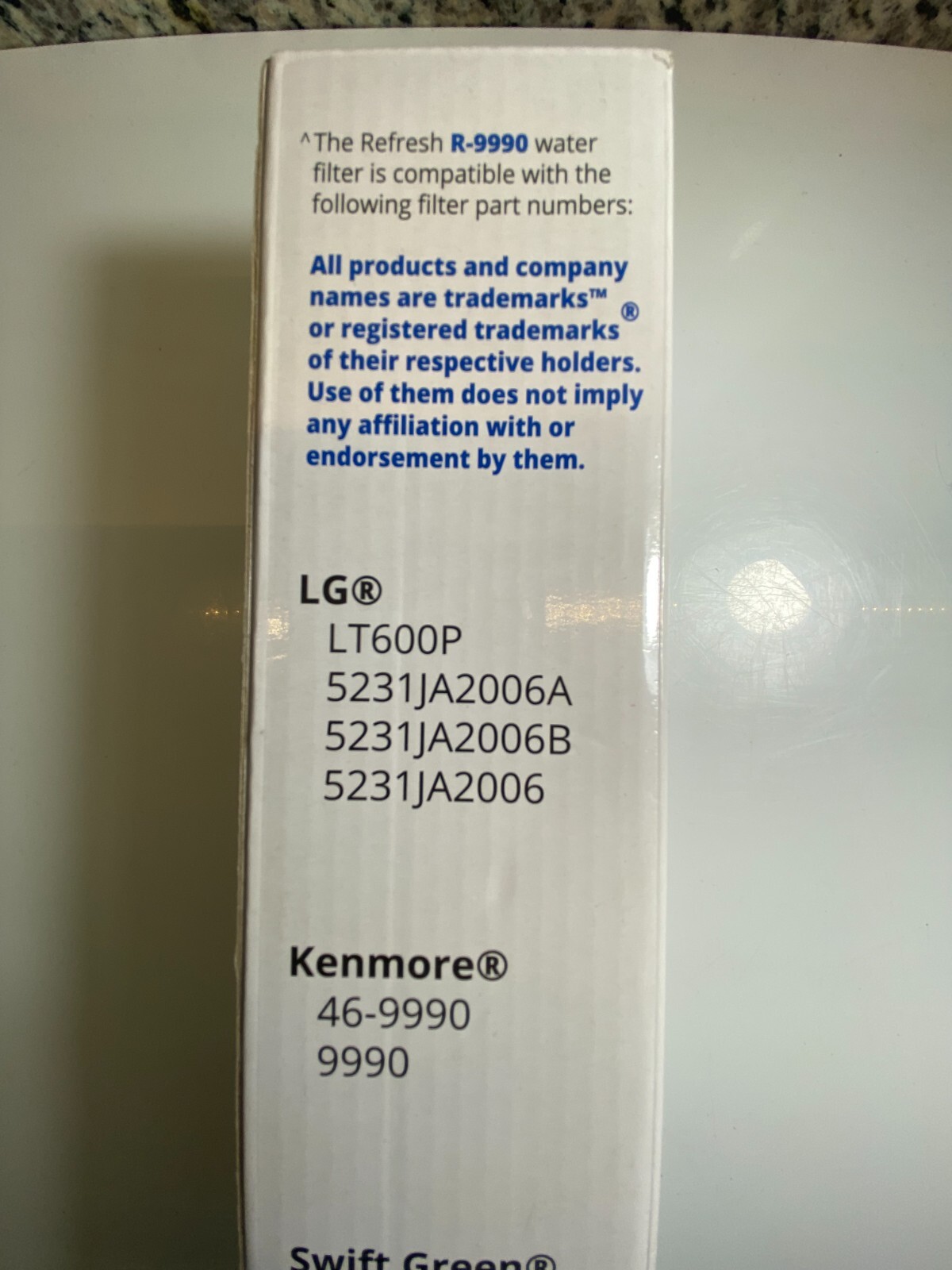 Refresh R-9990-S Refrigerator Water Filter Kenmore 46-9990 LG LT600P SEALED NIB