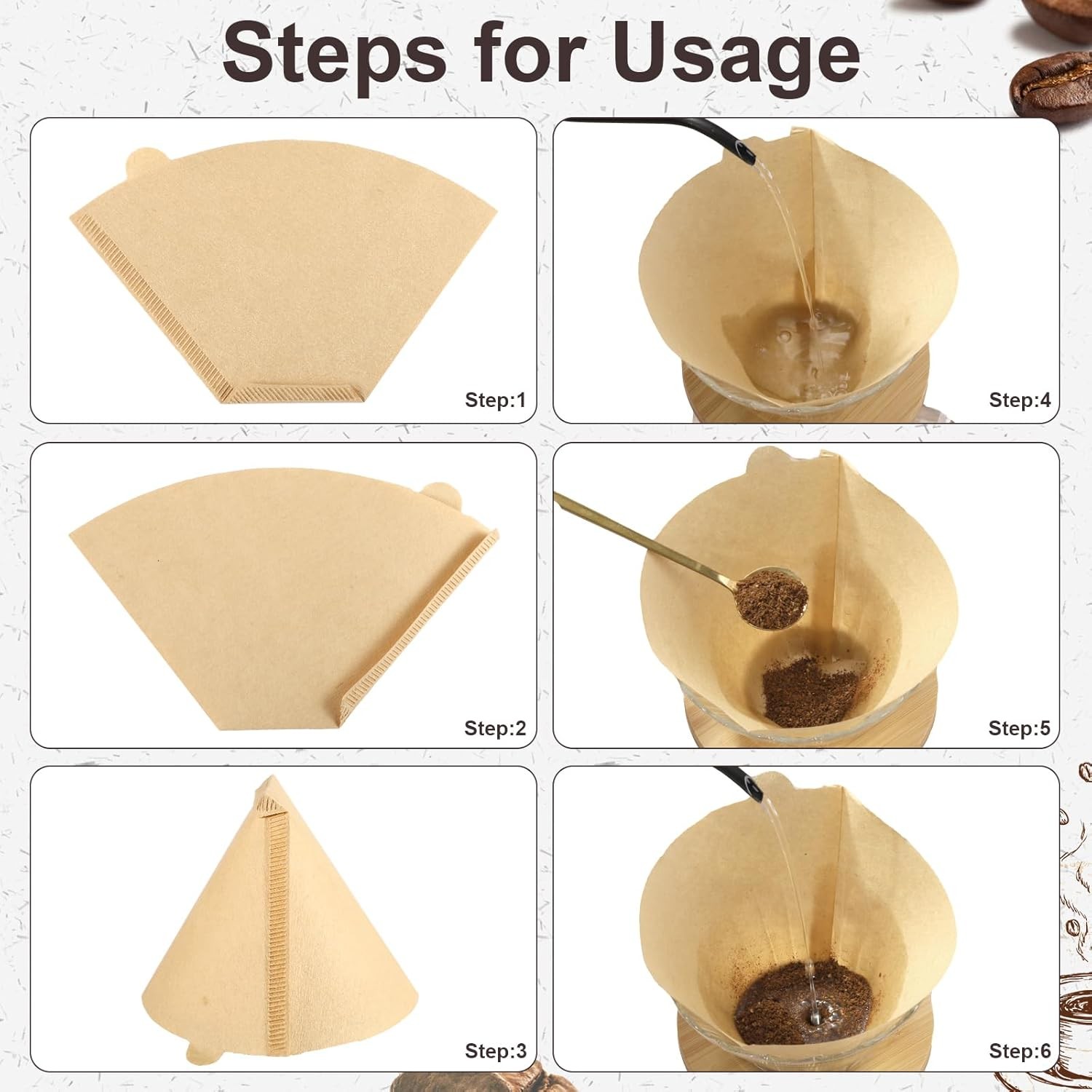 100 Count Coffee Filter #2, 2 Cone Filters Unbleached Natural 2 Cone…