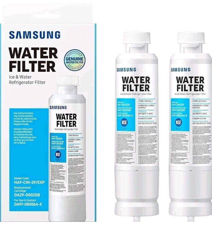 SAMSUNG Genuine Filters for Refrigerator Water and Ice,2 Pack