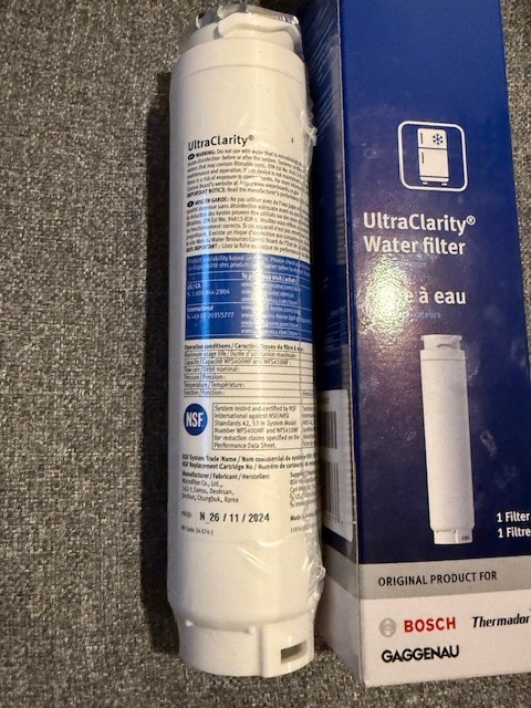 Brand New Bosch Ultra Clarity Water Filter for refrigerators, 1 filter #11034152