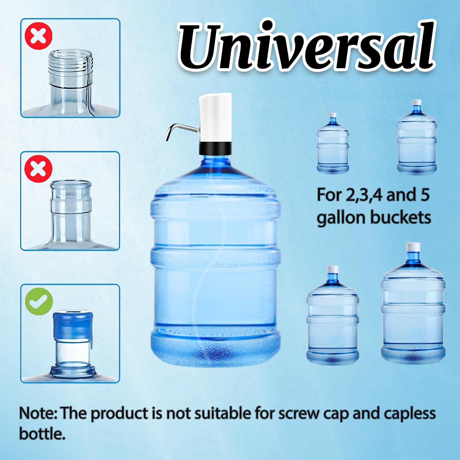 Water Table Pump, Portability Electric Water Pump with USB Data Cable,White A…