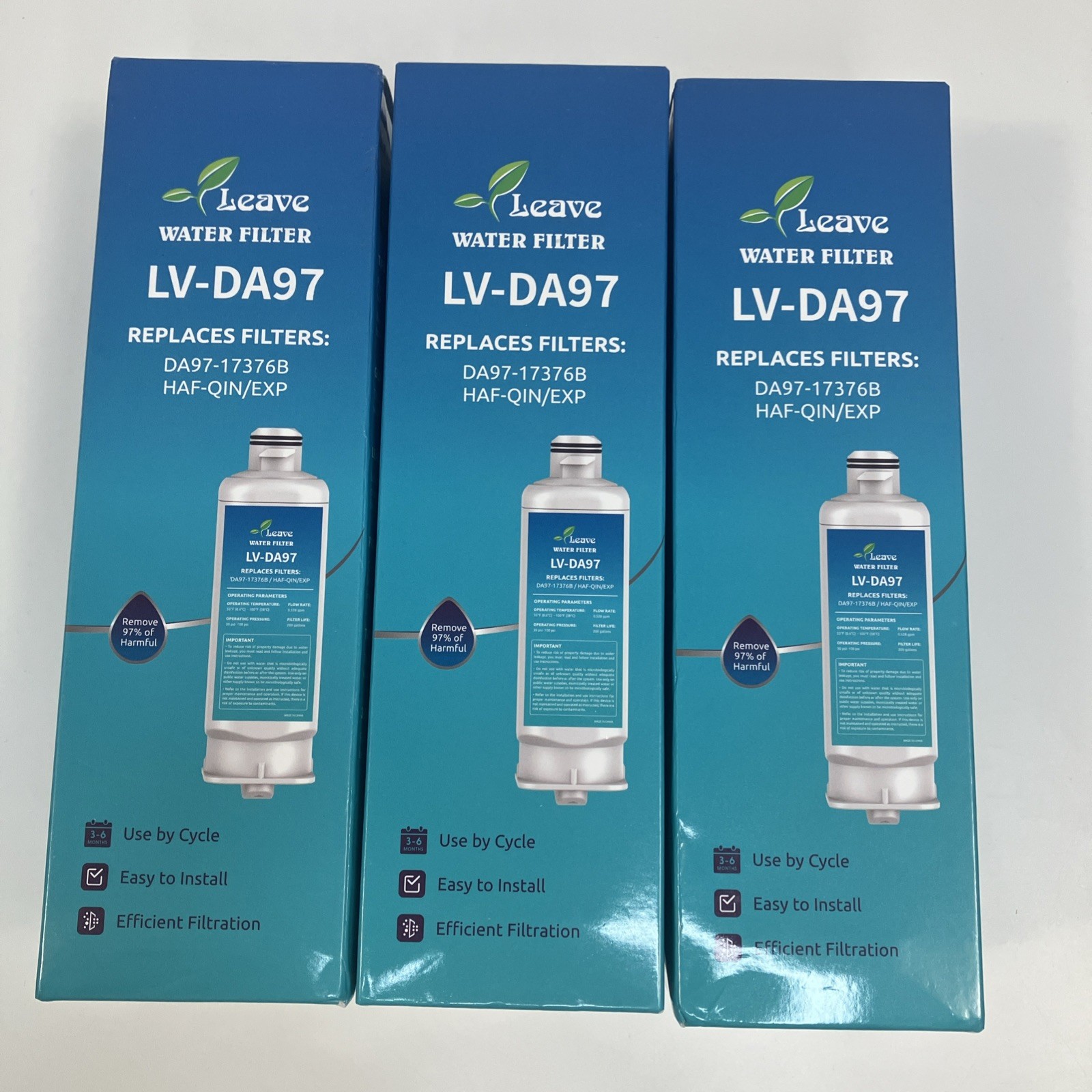 LV-DA97 Leave Water Filter fits DA97-17376B HAF-QIN/EXP 3 Pack NEW