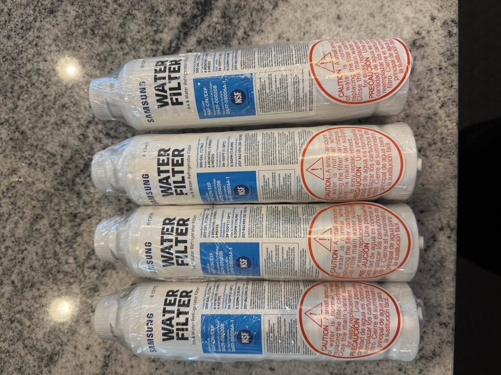 4 PACK Genuine Samsung DA29-00020B HAF-CIN/EXP Refrigerator Water Filter (New)