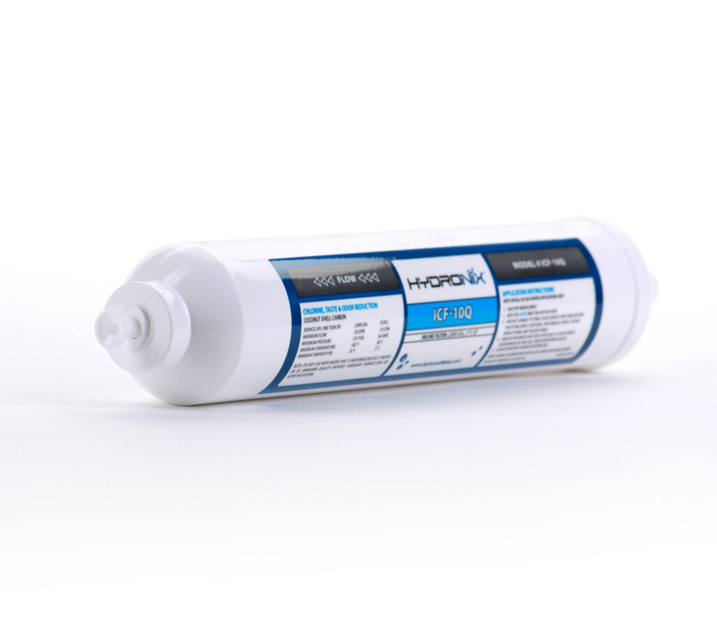 3 PACK Reverse Osmosis Post Fridge GAC Carbon Inline Water Filters 1/4″ QC Ports