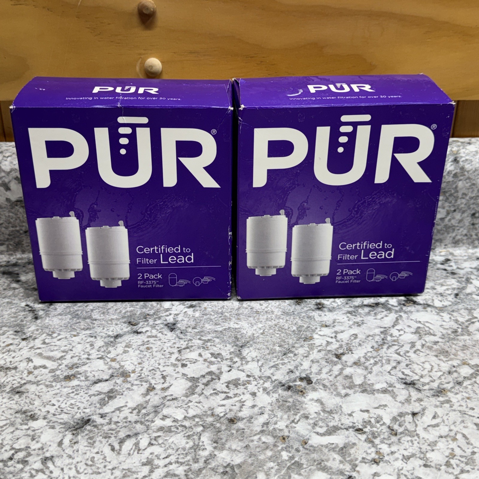 New Sealed Genuine PUR RF-3375 FAUCET FILTER 2 X 2 Packs. 4 Filters