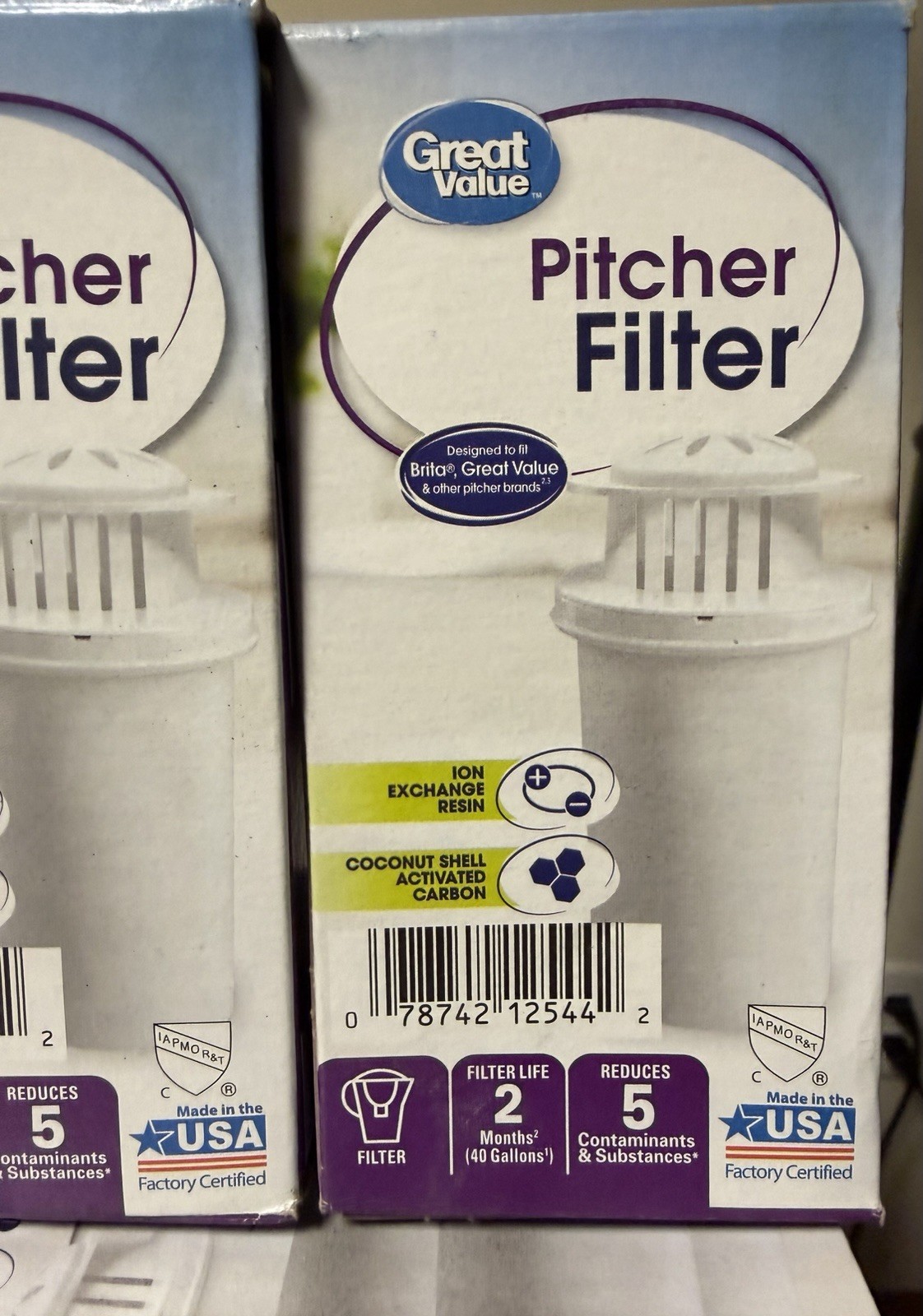 Great Value 6 Pitcher Filters Made in USA Designed for Brita Great Value NEW