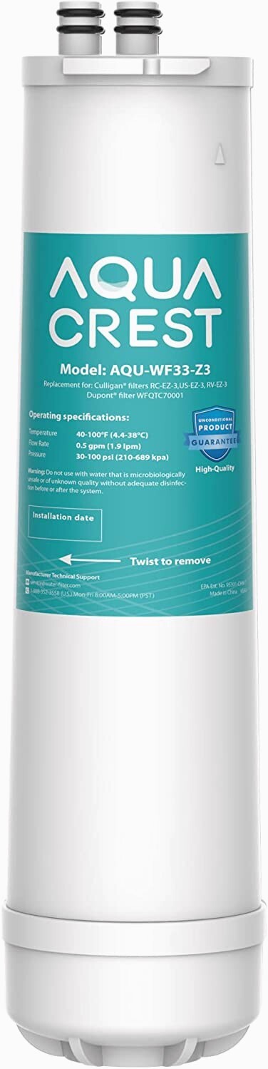 AQUA CREST RC 3 EZ-Change Premium Under Sink Water Filter,Fits Culligan EZ