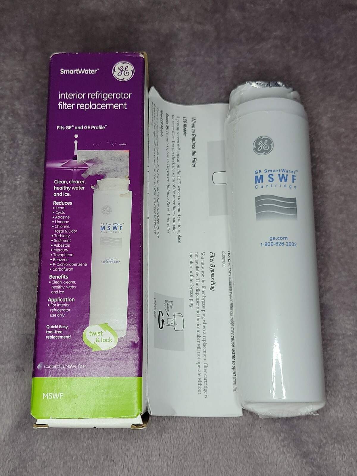 GE SmartWater MSWF Refrigerator Filter Replacement New
