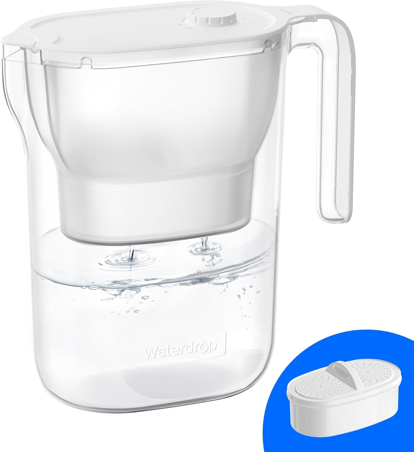 Water Filter Pitcher, 200-Gallon Long-Life, Countertop NSF Certified Water Purif