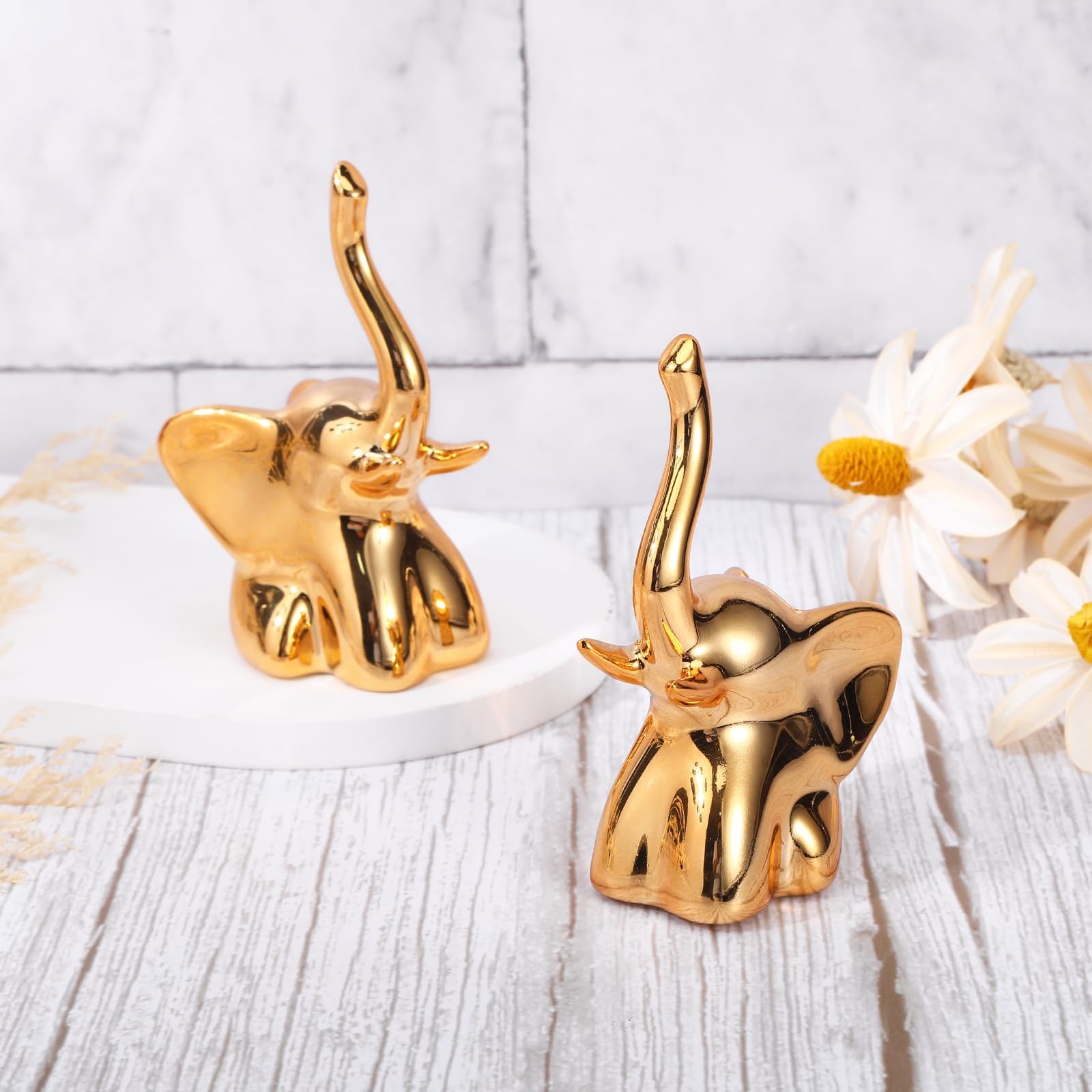 2Pcs Toilet Bolt Covers Decorative Gold Ceramic 3.46in (H) x 1.97in (D), gold