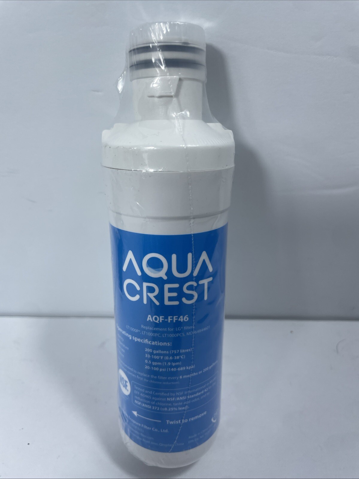 Aqua Crest AQF-FF46 Refrigerator Water Filter – Replacement for Samsung Sealed