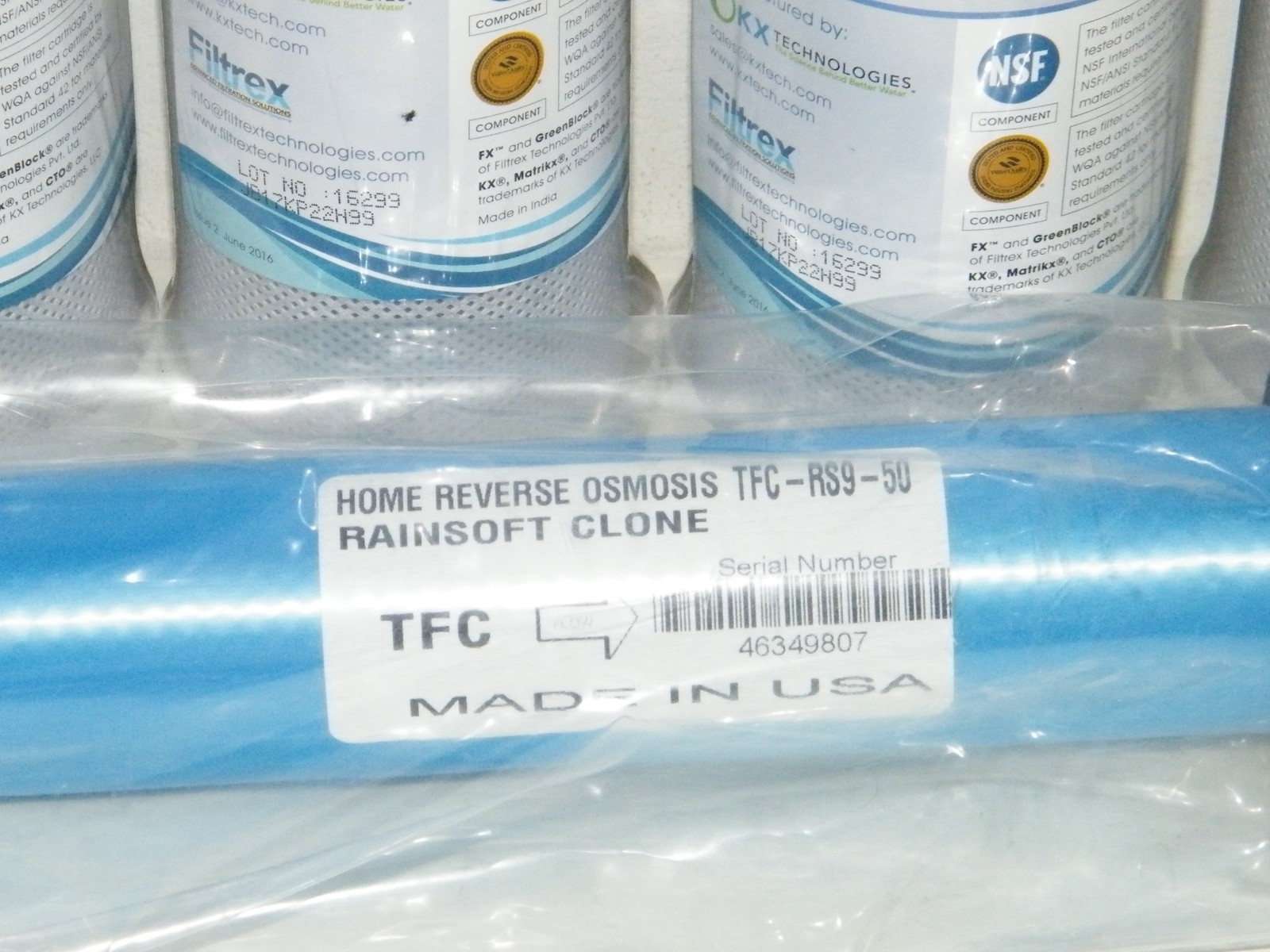 Rainsoft TFC-RS9-50 Clone RO Reverse Osmosis Membrane & 4 Matrikx Carbon Filters