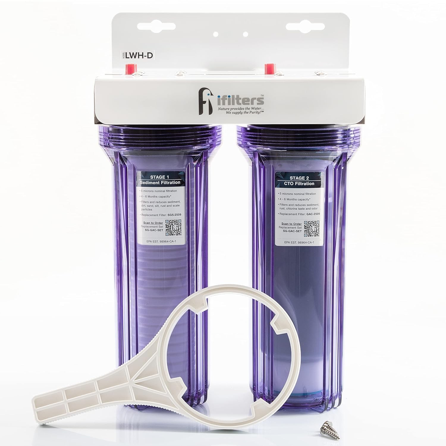 2-Stage Whole House Filter System for City and Well Water (GEN2/V2) Removes C…
