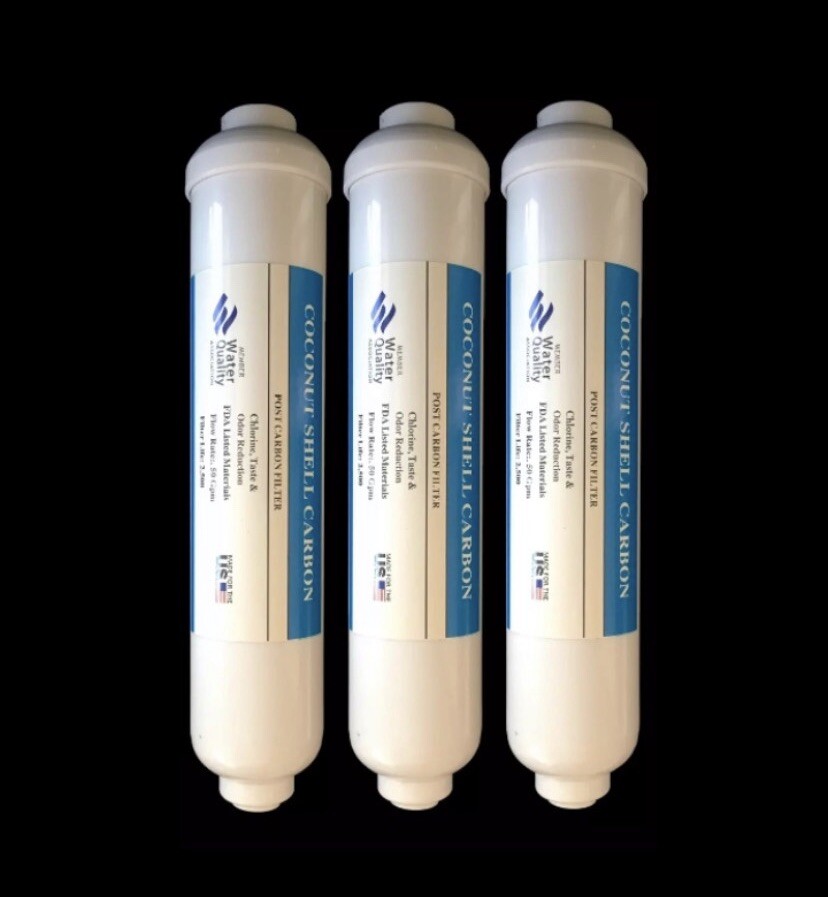 3Pack Inline Carbon Water Filter Purifier 1/4″NPT Fridge Ice-maker Bar Rv Iffice