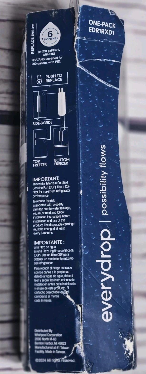 EveryDrop 1 ΕDR1RXD1 Refrigerator Ice and Water Filter A6 New