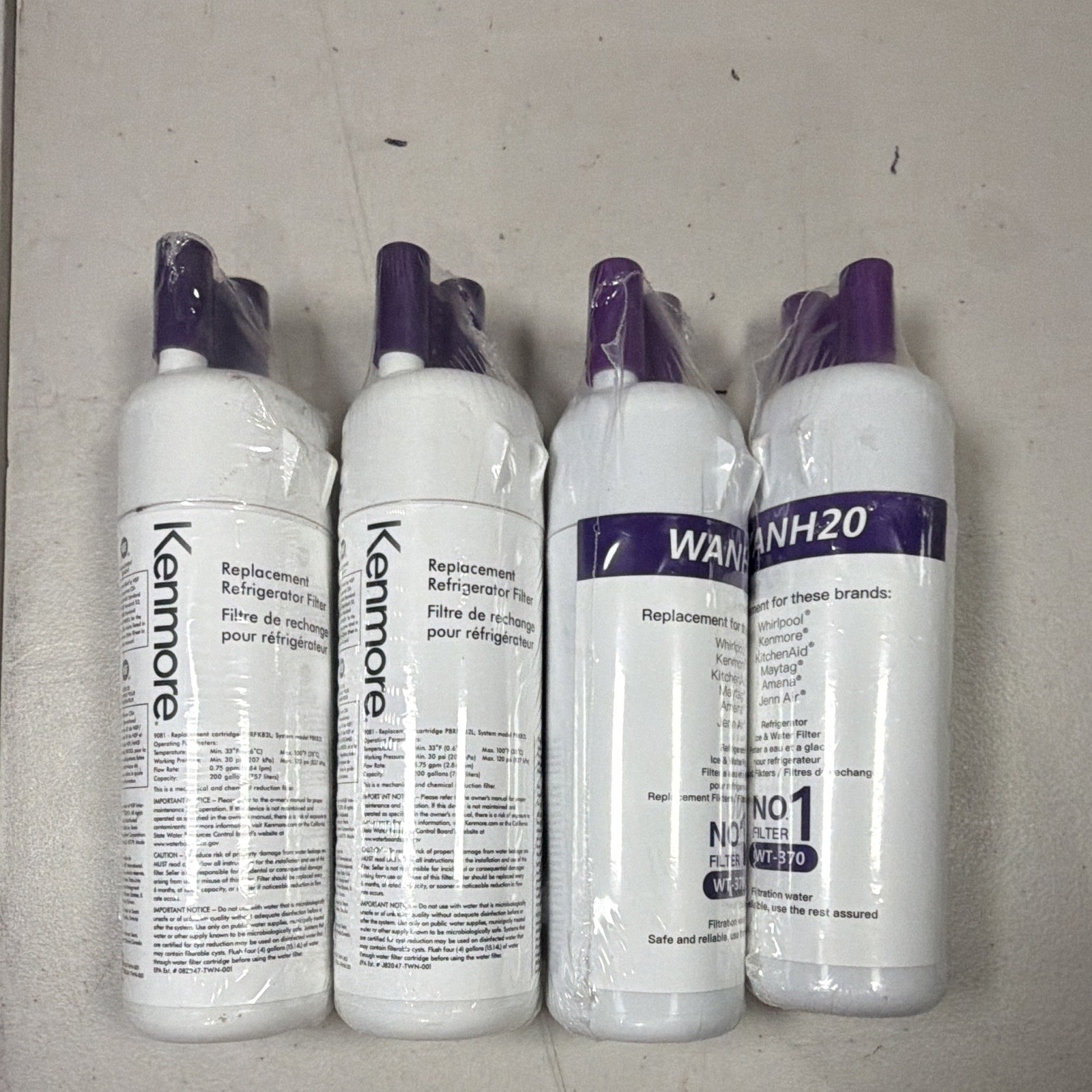 Sealed 4Packs Kenmore 9081 Replacement Refrigerator Water Filter 46-9081 46-9930