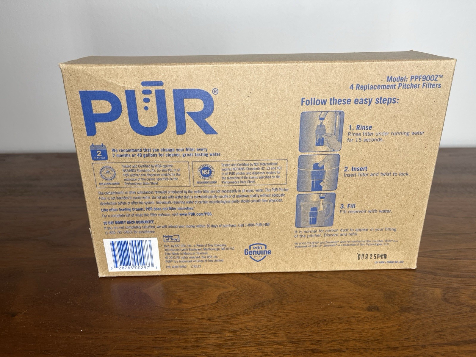 4 PACK PUR PPF900Z4 Water Pitcher & Dispenser Replacement Filters New Sealed