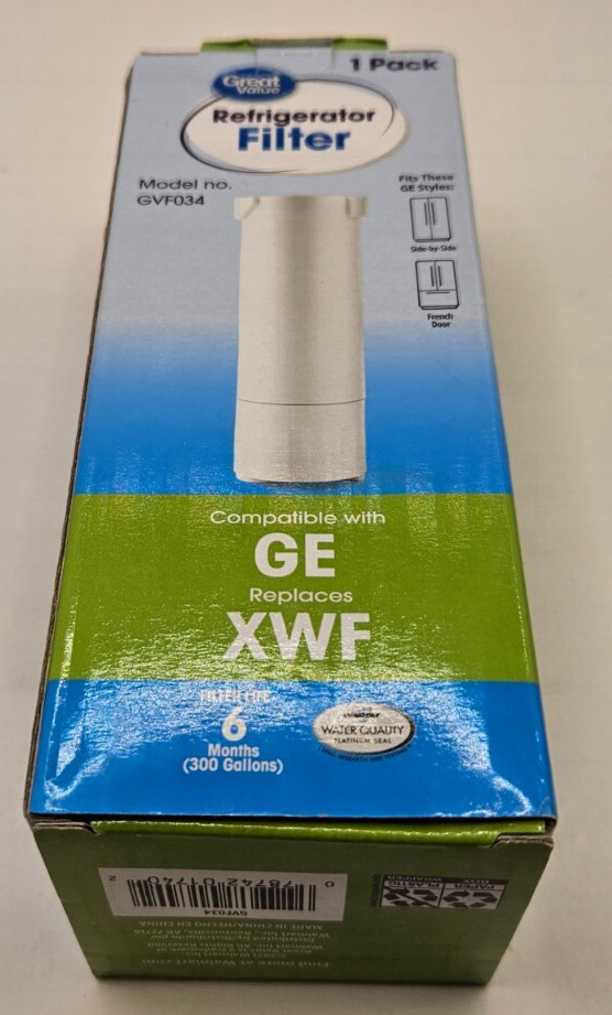 Great Value GE Refrigerator Replacement Filter Model GVF034 – Replaces GE XWF