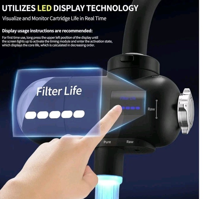 HOMELODY 3.0 Water Filter for Sink Faucet – Upgraded LED Display 3000-4000L