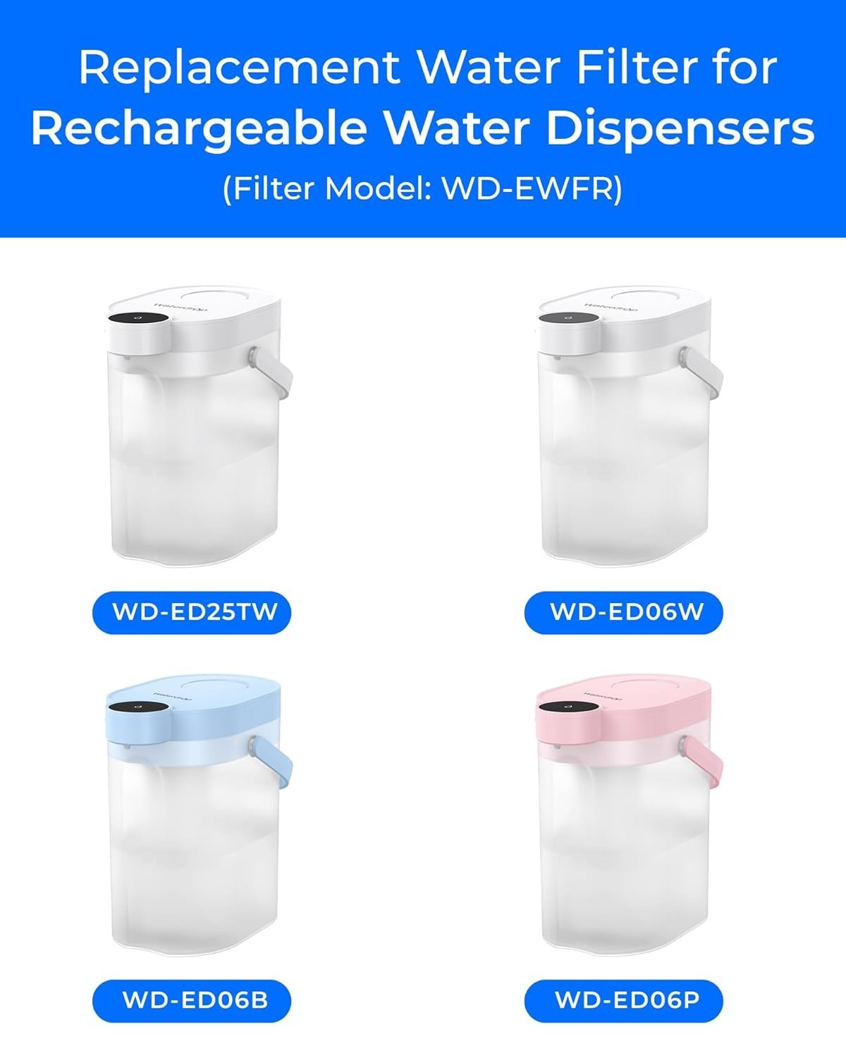 Waterdrop EWFR Replacement for ED25TW Electric Dispenser Water Filter, 3 Pack