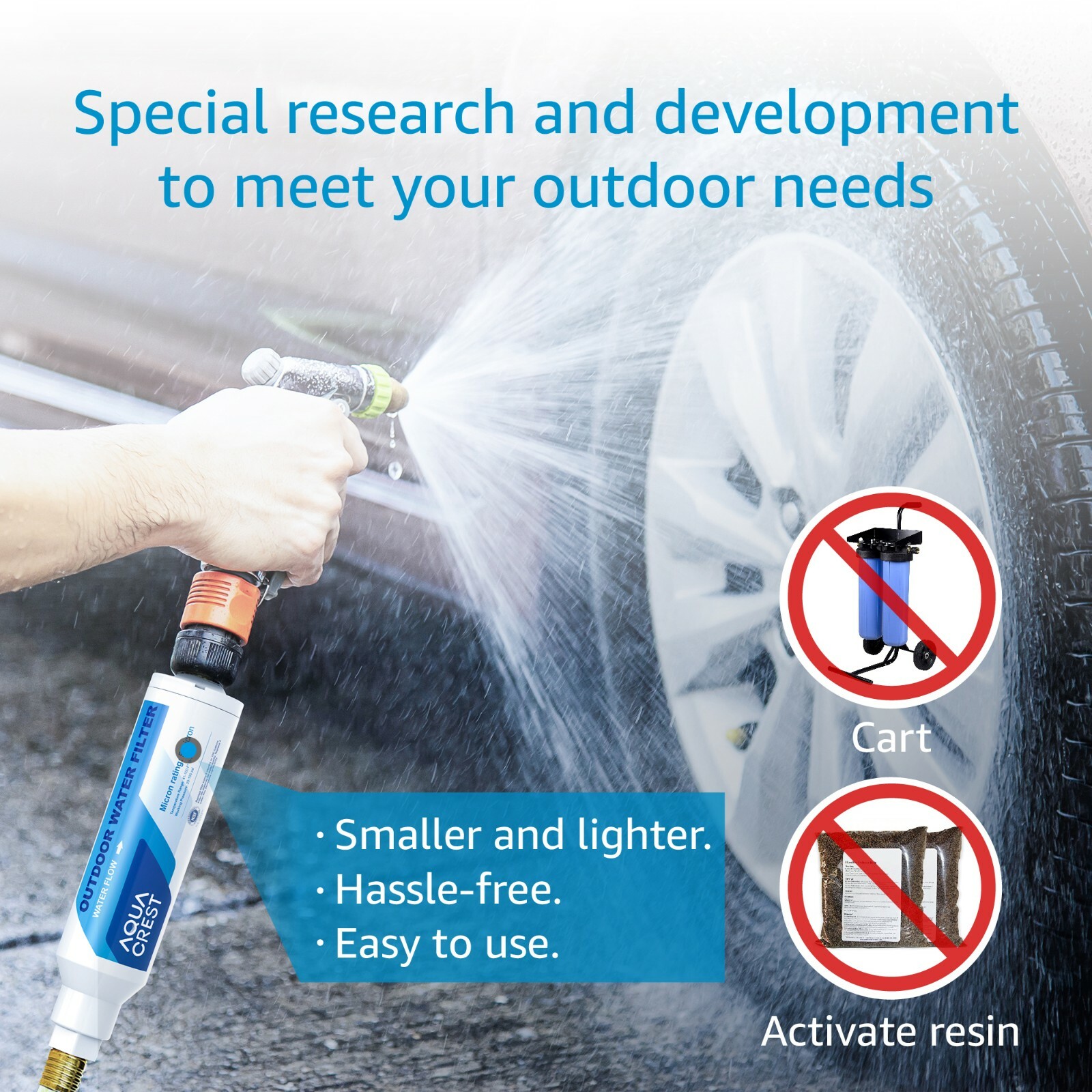 (1) Inline Water Filter with 1 Hose Protector,for Car Washing, Yard Cleaning