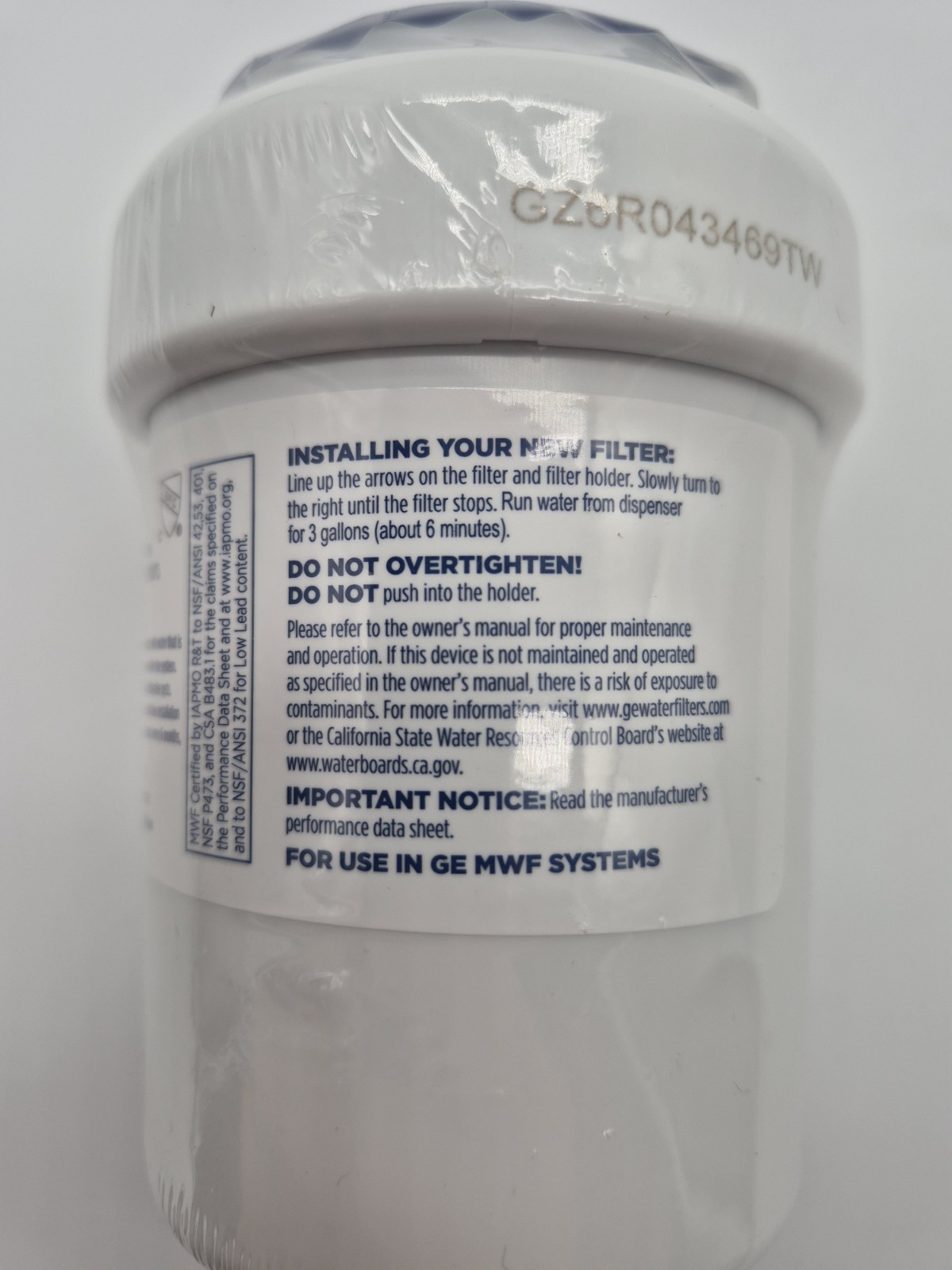 Lot Of 3 General Electric GE MWF Refrigerator Water Filter Cartridges New Sealed