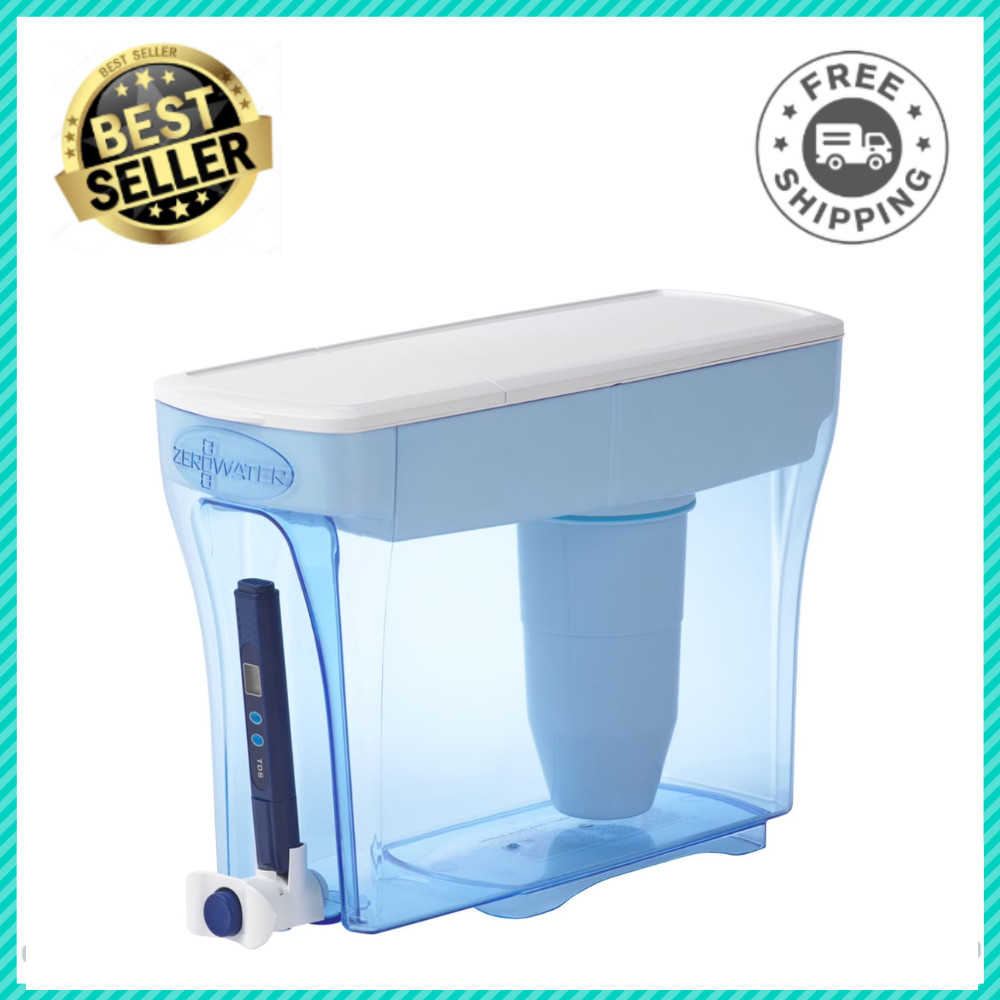ZeroWater 23 Cup 5-Stage Water Filtration Dispenser, 0 TDS Purifier, BPA-Free