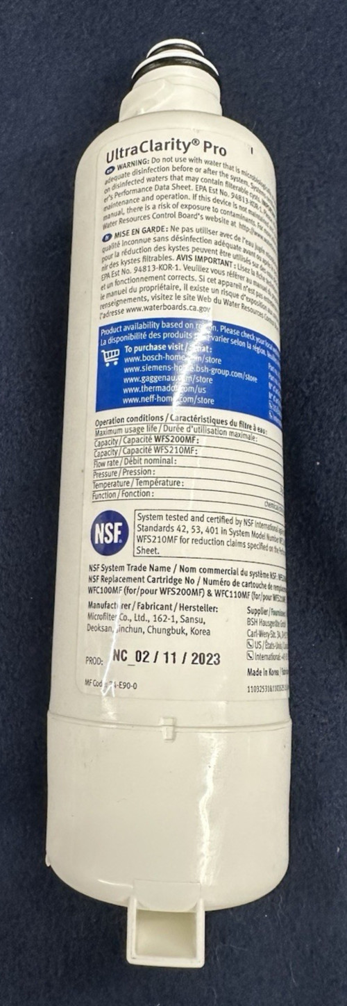 Bosch Ultra Clarity Pro Refrigerator Water Filter BORPLFTR50